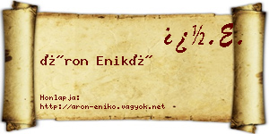Áron Enikő névjegykártya